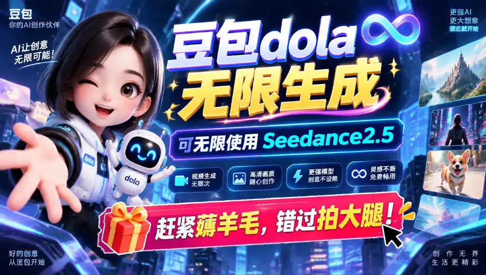 1029最新豆包dola无限生成技术，可以无限生成sseedance2.5，赶紧薅羊毛，和谐拍大腿-百盟网