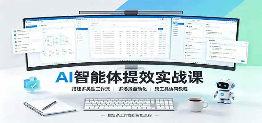 AI智能体提效实战课：搭建多类型工作流，多场景自动化，跨工具协同教程-百盟网
