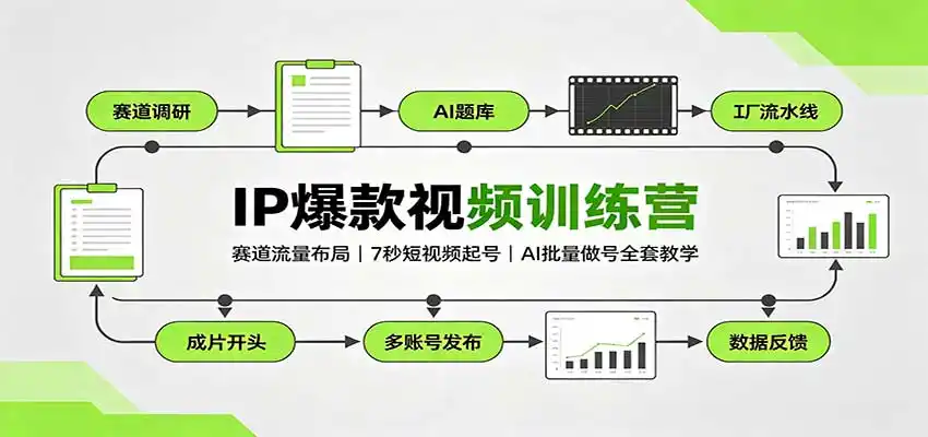 IP爆款视频训练营:赛道流量布局,7秒短视频起号,AI批量做号全套教学 IP爆款视频训练营:赛道流量布局,7秒短视频起号,AI批量做号全套教学