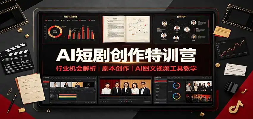 AI短剧创作特训营：行业机会解析，剧本创作，AI图文视频工具教学(文字版)-百盟网