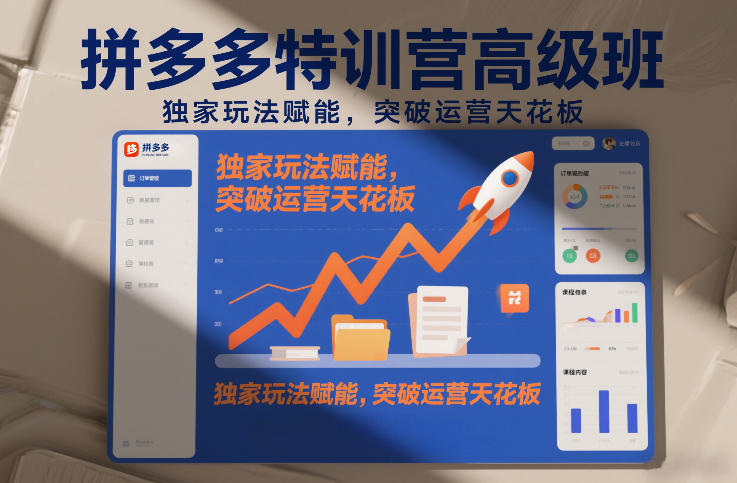 拼多多特训营高阶班，独家玩法赋能，突破运营天花板(更新260827)-百盟网