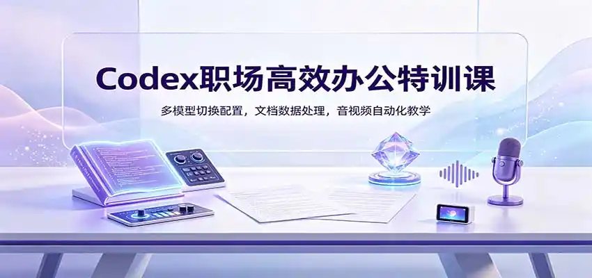 Codex职场高效办公特训课:多模型切换配置,文档数据处理,音视频自动化教学 Codex职场高效办公特训课:多模型切换配置,文档数据处理,音视频自动化教学