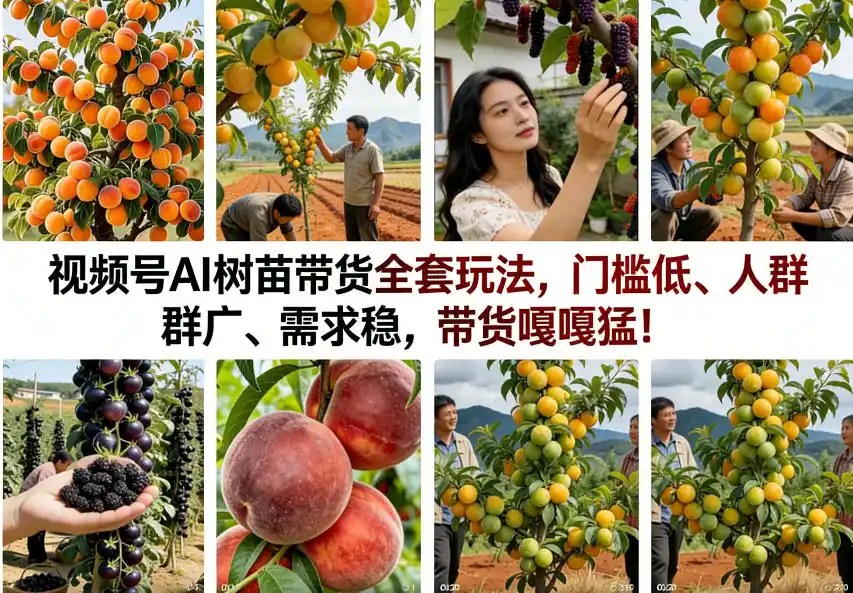 视频号AI树苗带货全套玩法，门槛低、人群广、需求稳，带货嘎嘎猛！(更新1014)-百盟网