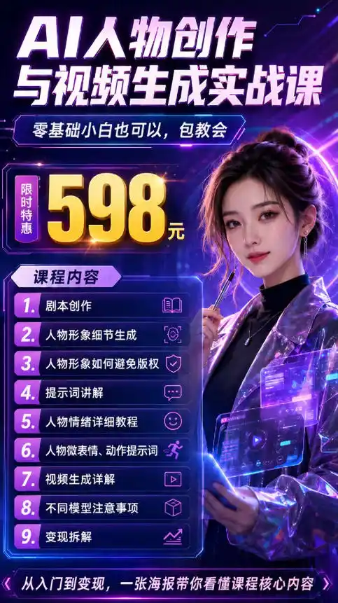 抖音5W粉丝博主的AI真人日系女孩制作教学，AI人物创作与视频生成实战课，新手也能快速起号涨粉变现(更新1002)-百盟网