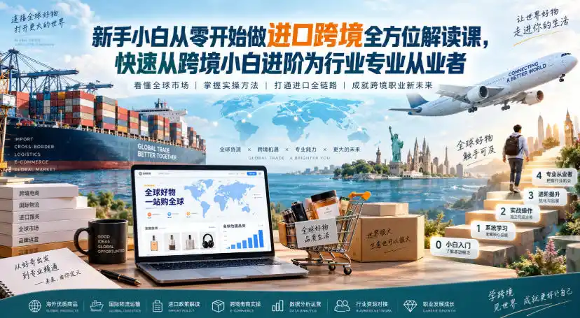 新手小白从零开始做进口跨境全方位解读课，快速从跨境小白进阶为行业专业从业者-百盟网