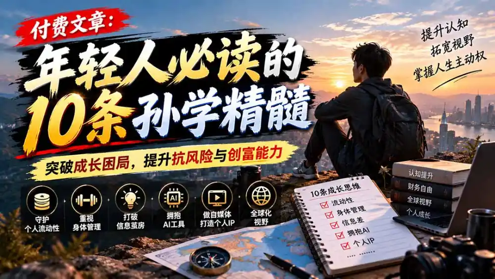 付费文章：年轻人必读的10条孙学精髓，突破成长困局，提升抗风险与创富能力-百盟网
