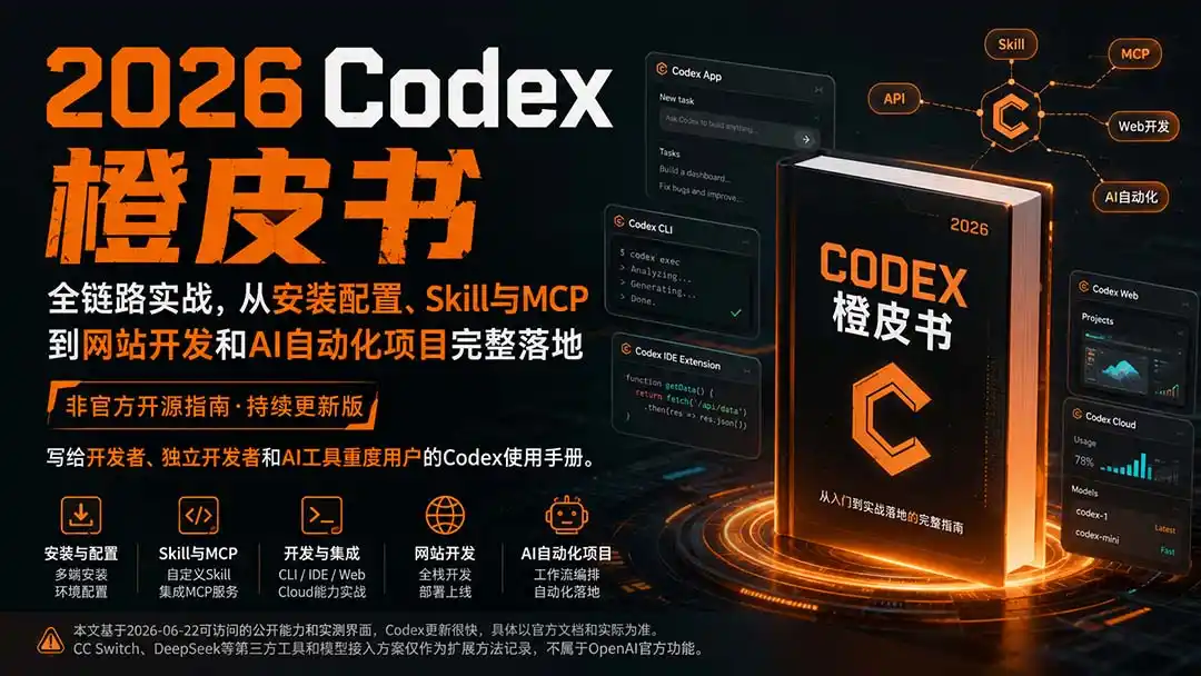 2026Codex橙皮书：全链路实战，从安装配置、Skill与MCP到网站开发和AI自动化项目完整落地-百盟网