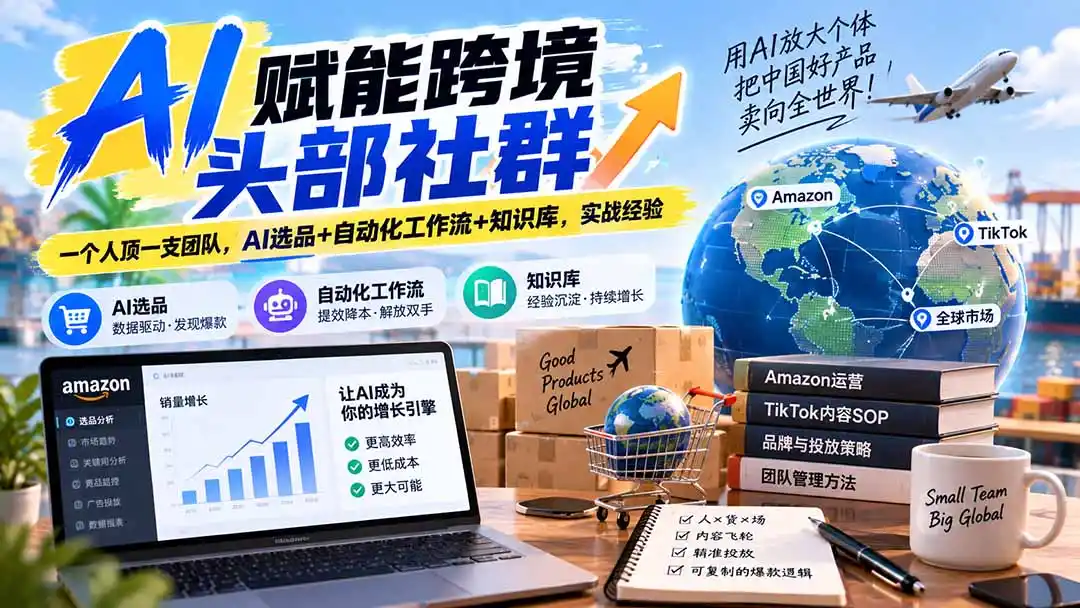 AI赋能跨境头部社群-更新1023：一个人顶一支团队，AI选品+自动化工作流+知识库，实战经验-百盟网