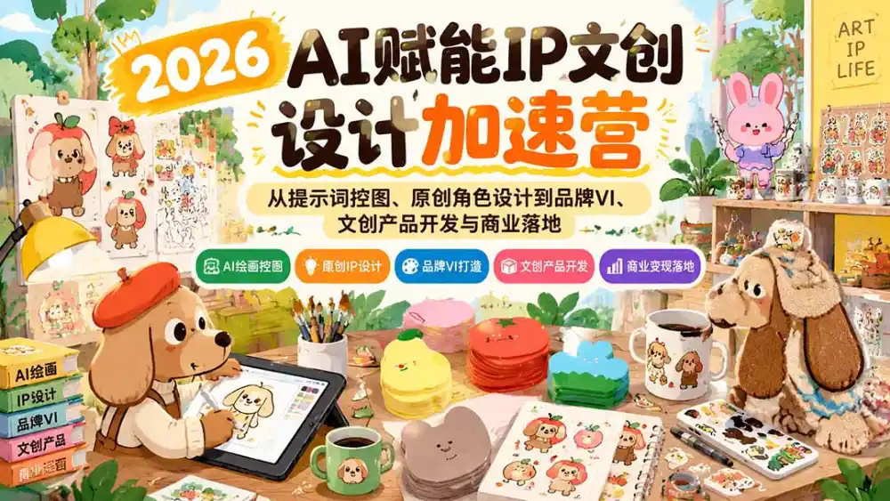 2026AI赋能IP文创设计加速营：从提示词控图、原创角色设计到品牌VI、文创产品开发与商业落地-百盟网