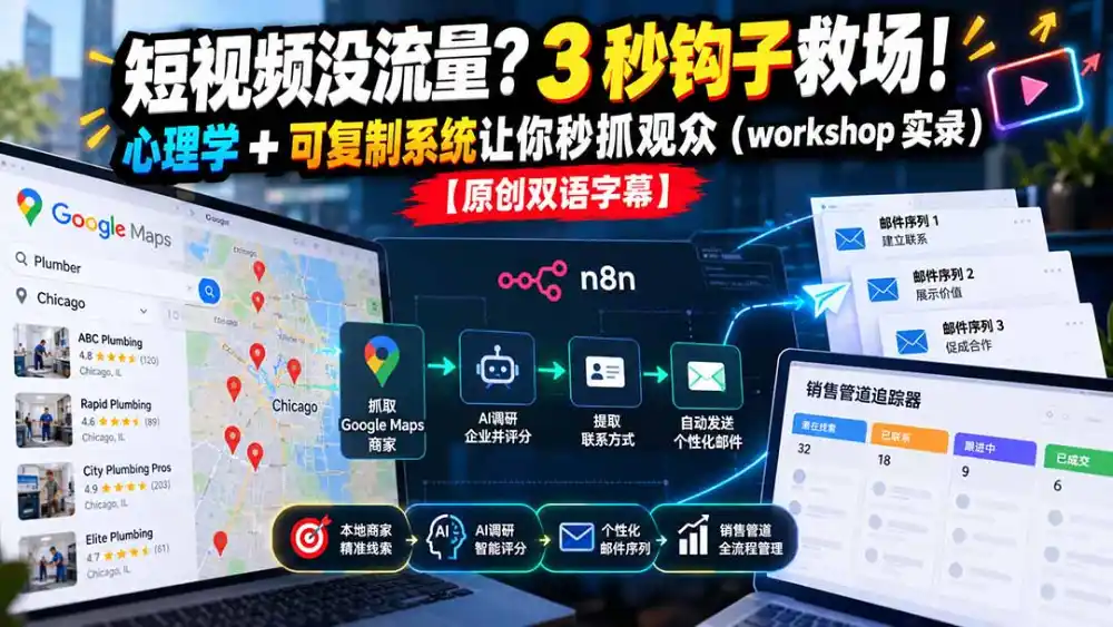 短视频没流量?3 秒钩子救场!心理学 + 可复制系统让你秒抓观众(workshop 实录 短视频没流量?3 秒钩子救场!心理学 + 可复制系统让你秒抓观众(workshop 实录
