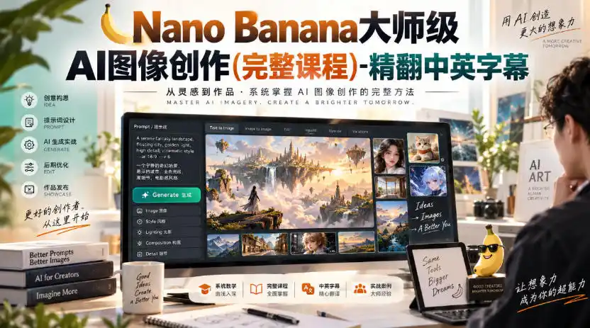 【无水印】Nano Banana大师级AI图像创作(完整课程)-精翻中英字幕 【无水印】Nano Banana大师级AI图像创作(完整课程)-精翻中英字幕