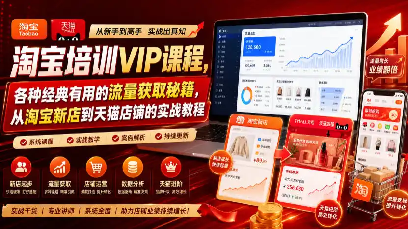 淘宝培训VIP课程,各种经典有用的流量获取秘籍,从淘宝新店到天猫店铺的实战教程(更新09月17日) 淘宝培训VIP课程,各种经典有用的流量获取秘籍,从淘宝新店到天猫店铺的实战教程(更新09月17日)