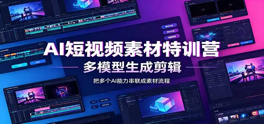 AI短视频素材特训营：Codex本地部署实操，多模型生成剪辑，爆量素材挖掘教学-百盟网