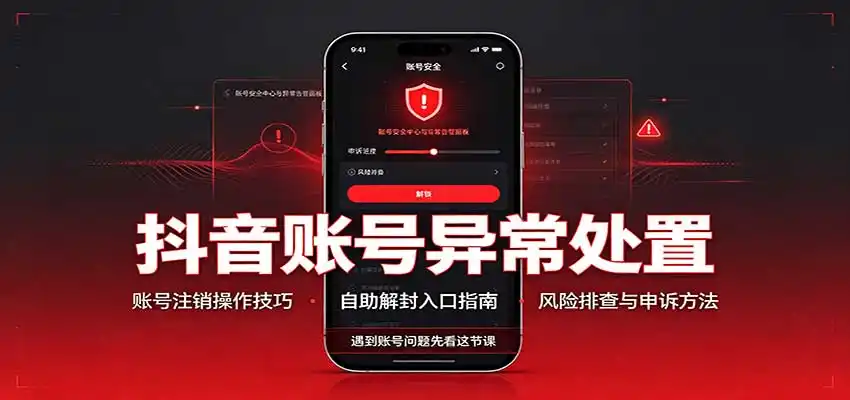 抖音账号异常处置，账号注销操作技巧，自助解封入口-百盟网
