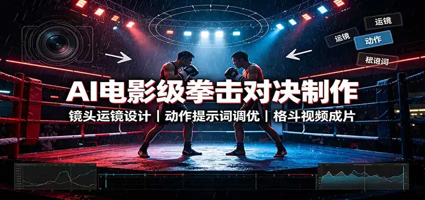 AI电影级拳击对决制作:镜头运镜设计,动作提示词调优,格斗视频成片 AI电影级拳击对决制作:镜头运镜设计,动作提示词调优,格斗视频成片