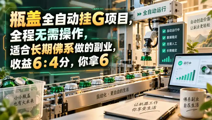 瓶盖全自动挂G项目，全程无需操作，适合长期佛系做的副业，收益6：4分，你拿6【揭秘】-百盟网
