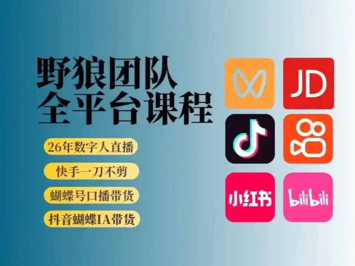 野狼团队2026新版全平台短视频带货教学，打开流量突破口，开始Ai带货(更新1029)-百盟网