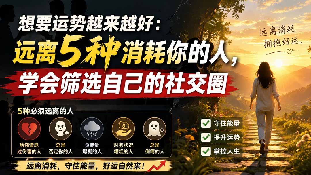 付费文章：想要运势越来越好：远离5种消耗你的人，学会筛选自己的社交圈-百盟网