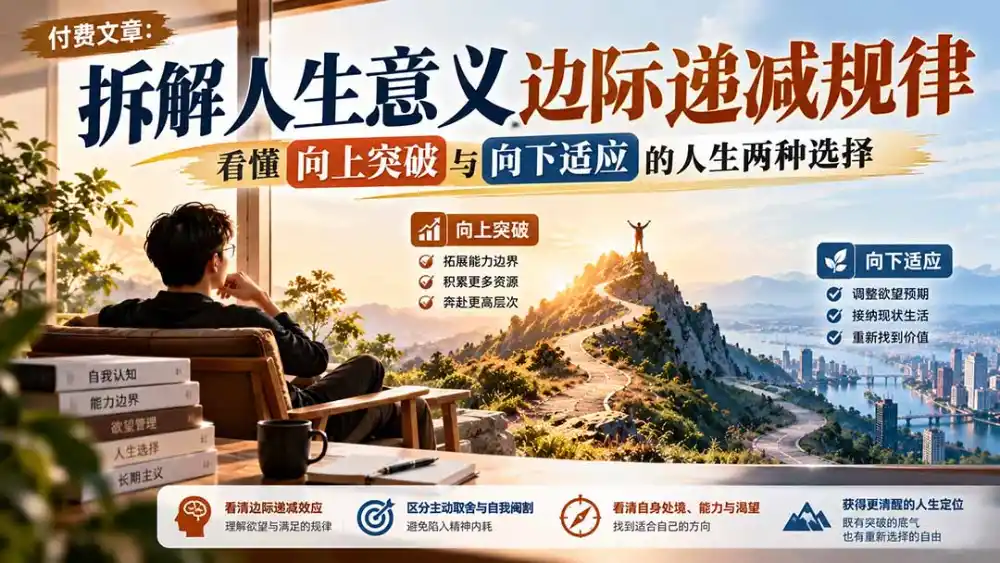 付费文章：拆解人生意义边际递减规律，看懂向上突破与向下适应的人生两种选择-百盟网