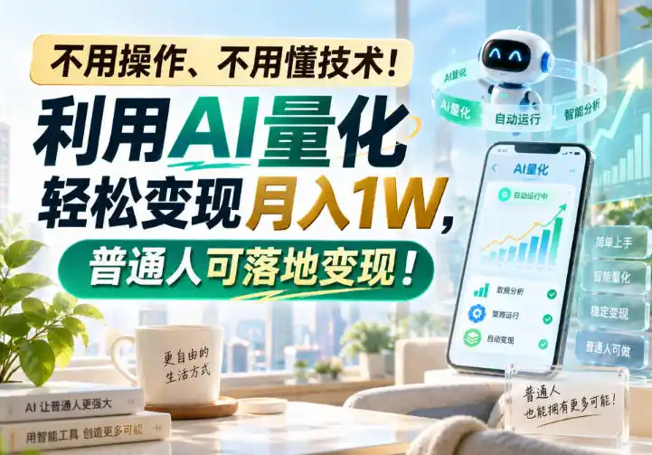不用操作、不用懂技术！利用AI量化轻松变现月入1W，普通人可落地变现！【揭秘】-百盟网