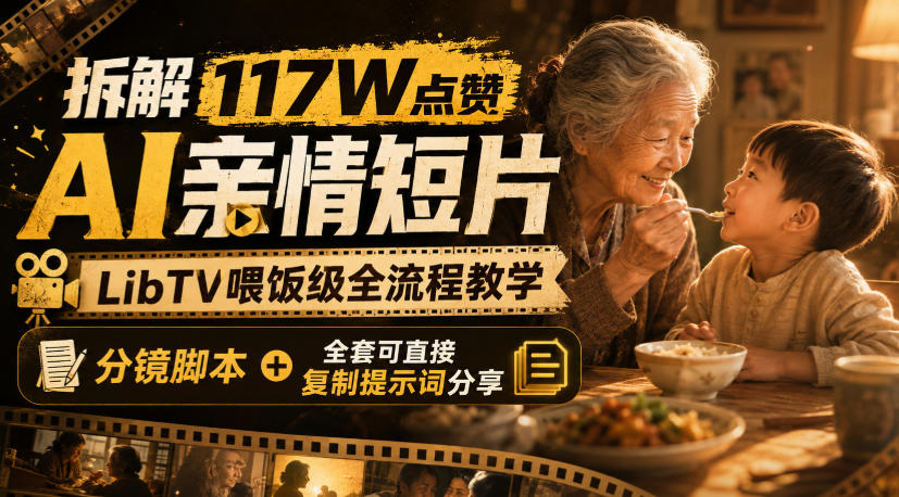 拆解117W点赞AI亲情短片，LibTV喂饭级全流程教学，分镜脚本+全套可直接复制提示词分享-百盟网