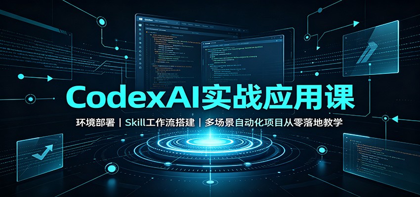 CodexAI实战应用课：环境部署Skill工作流搭建，多场景自动化项目从零落地教学-百盟网