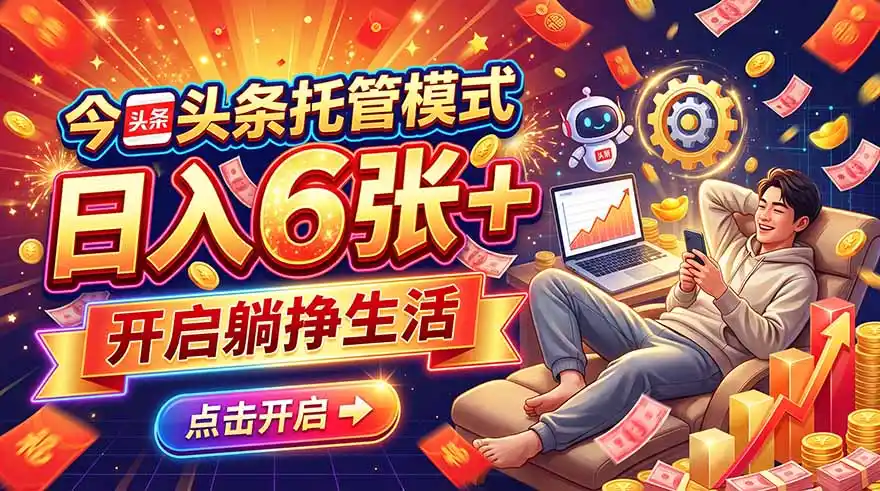 今日头条AI托管模式，每天5分钟，最高月入5000+，操作超简单，零门槛-百盟网