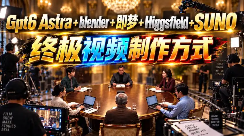 GPT-6 Astra+Blender+即梦+Higgsfield+Suno=终极视频制作方式！-百盟网