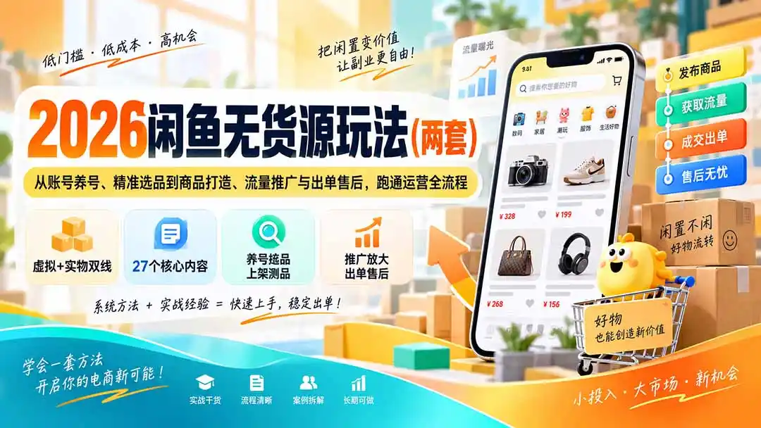 2026闲鱼无货源玩法(两套-百盟网