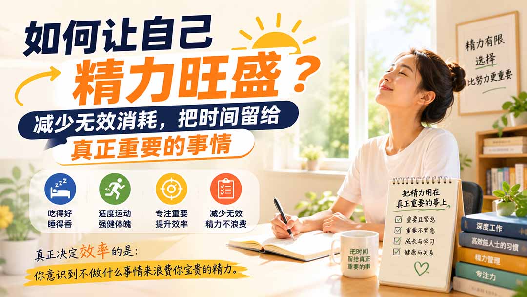 付费文章：如何让自己精力旺盛？减少无效消耗，把时间留给真正重要的事情-百盟网
