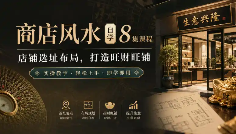 商店风水自学8集课程｜店铺选址布局，打造旺财旺铺实操教学-百盟网