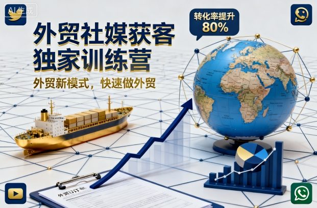 外贸社媒获客独家训练营，外贸新模式，快速做外贸(更新26年08月21日)-百盟网