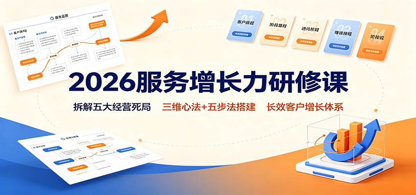 2026服务增长力研修课：拆解五大经营死局，三维心法+五步法搭建长效客户增长体系-百盟网