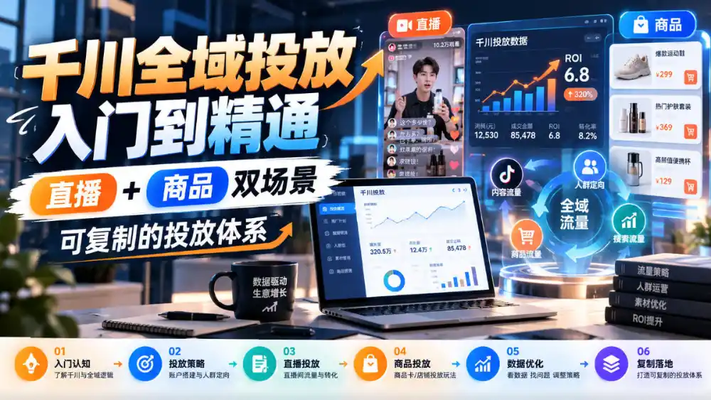 千川全域投放入门到精通,直播+商品双场景,可复制的投放体系(更新1026) 千川全域投放入门到精通,直播+商品双场景,可复制的投放体系(更新1026)