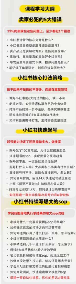 小红书高利润AI经营课2026年7.18-20:起号+爆文+付费+达人+私域,利用AI与SOP实现团队人效翻倍增长 小红书高利润AI经营课2026年7.18-20:起号+爆文+付费+达人+私域,利用AI与SOP实现团队人效翻倍增长