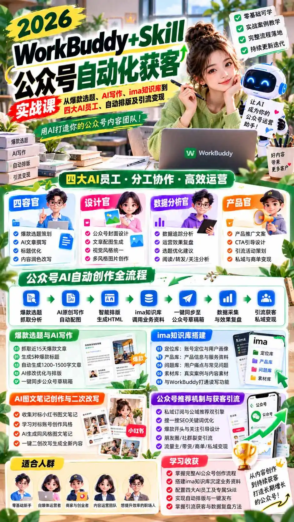 WorkBuddy + Skill公众号自动化获客实战课：从爆款选题、AI写作、ima知识库到四大AI员工、自动排版及引流变现-百盟网