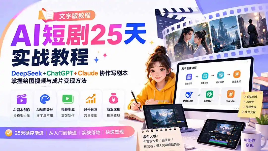 AI短剧25天实战教程(文字版教程 AI短剧25天实战教程(文字版教程