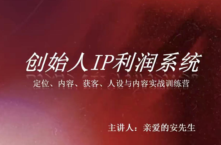 创始人IP利润系统8月训练营，定位、内容、获客、人设与内容实战训练营-百盟网