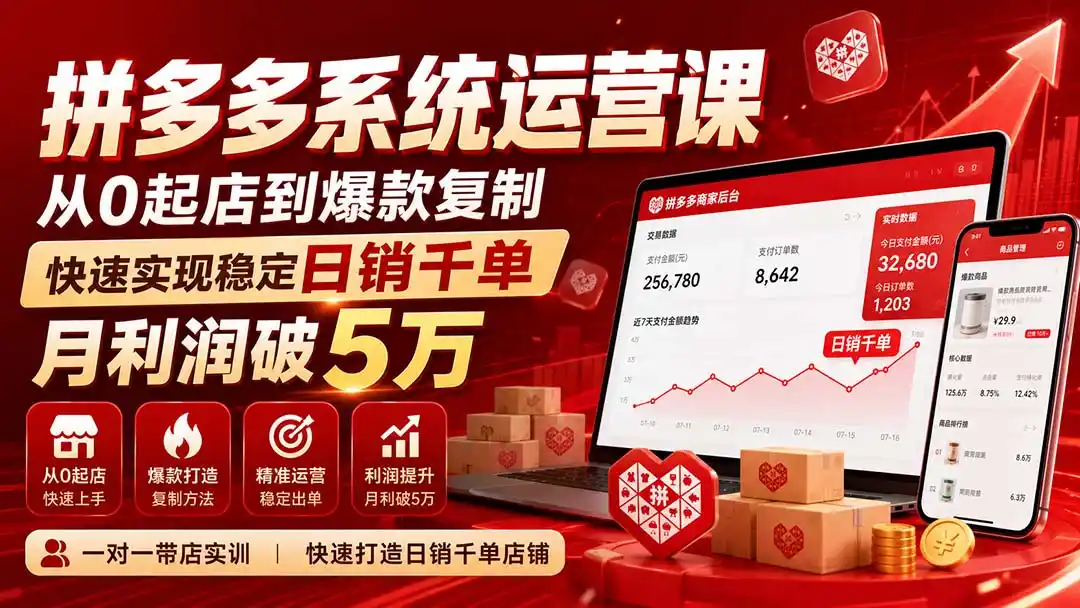 拼多多系统运营课(更新8月-百盟网