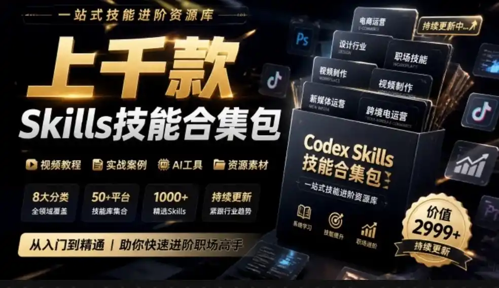 真值得收藏了,这次!上千款AI Skills技能直接被人打包好了,给AI工具备下了一整间技能商店 真值得收藏了,这次!上千款AI Skills技能直接被人打包好了,给AI工具备下了一整间技能商店