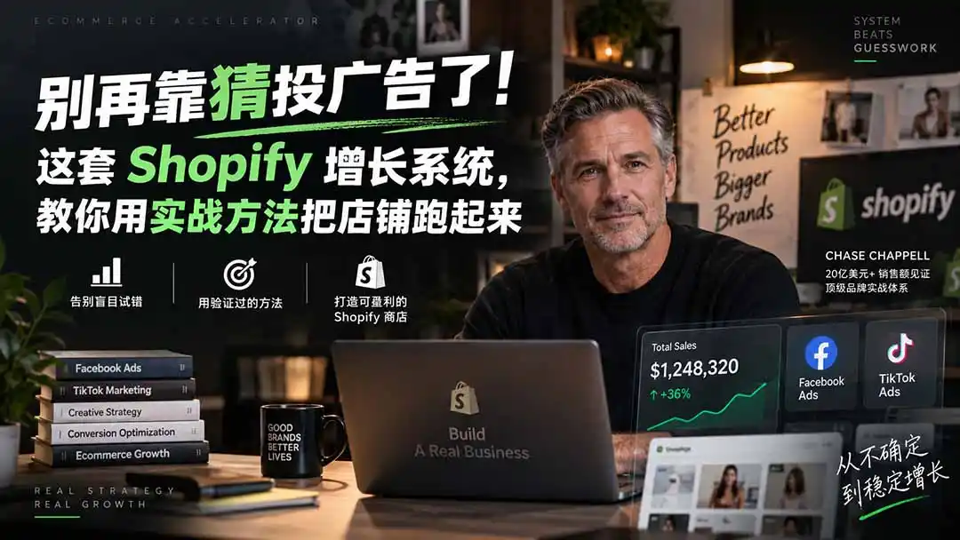 别再靠猜投广告了！这套 Shopify 增长系统，教你用实战方法把店铺跑起来【原创双语字幕】-百盟网