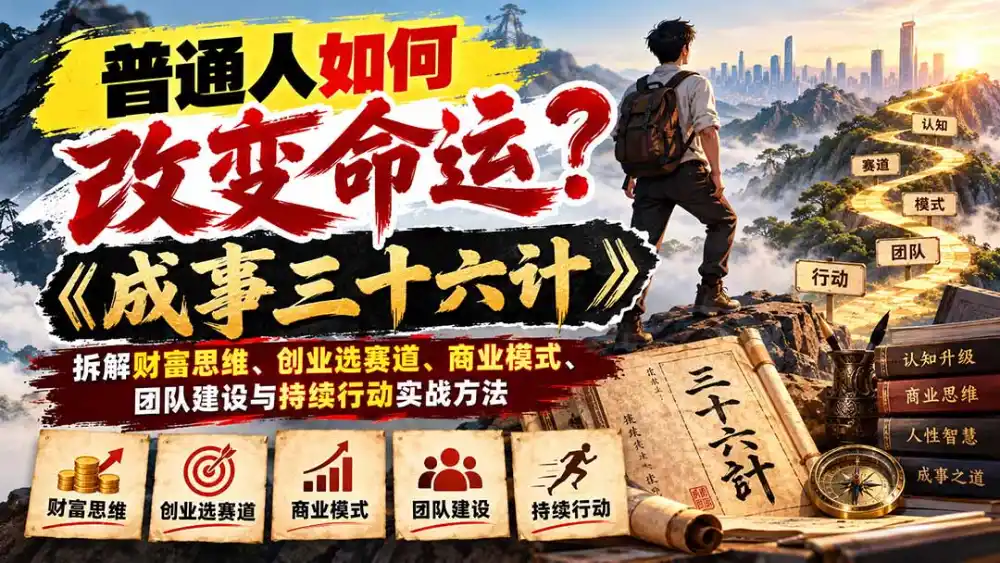 普通人如何改变命运？《成事三十六计》拆解财富思维、创业选赛道、商业模式、团队建设与持续行动实战方法-百盟网