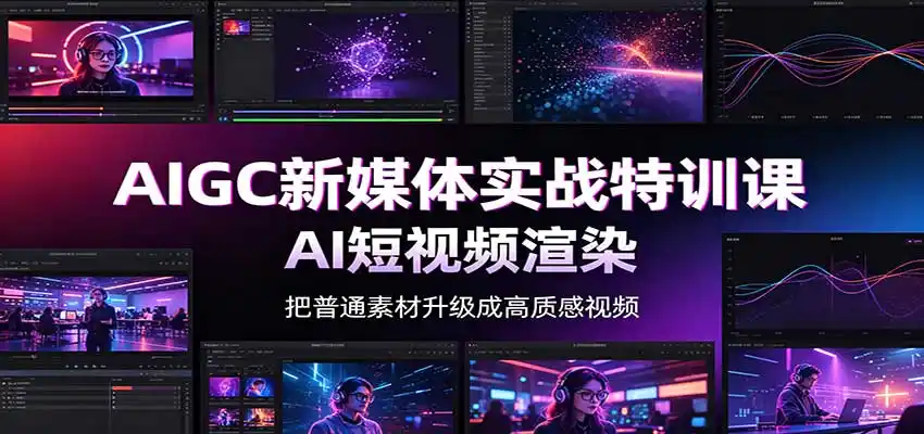 AIGC新媒体实战特训课：工具入门实操，AI短视频渲染，数字人商业视频制作-百盟网