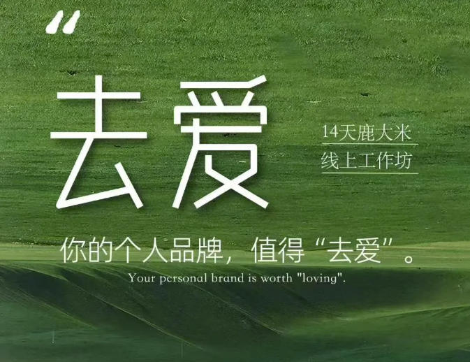 去爱14天鹿大米线上工作坊，你的个人品牌，值得“去爱”-百盟网