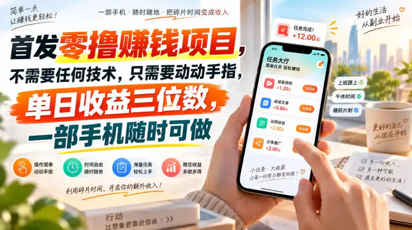 首发零撸賺钱项目，不需要任何技术，只需要动动手指，单日收益三位数，一部手机随时可做【揭秘】-百盟网