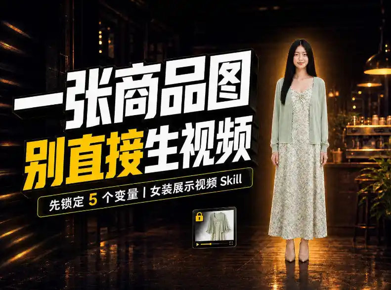 女装AI视频总翻车？问题不在提示词，女装展示视频Skill先锁定5个变量！-百盟网